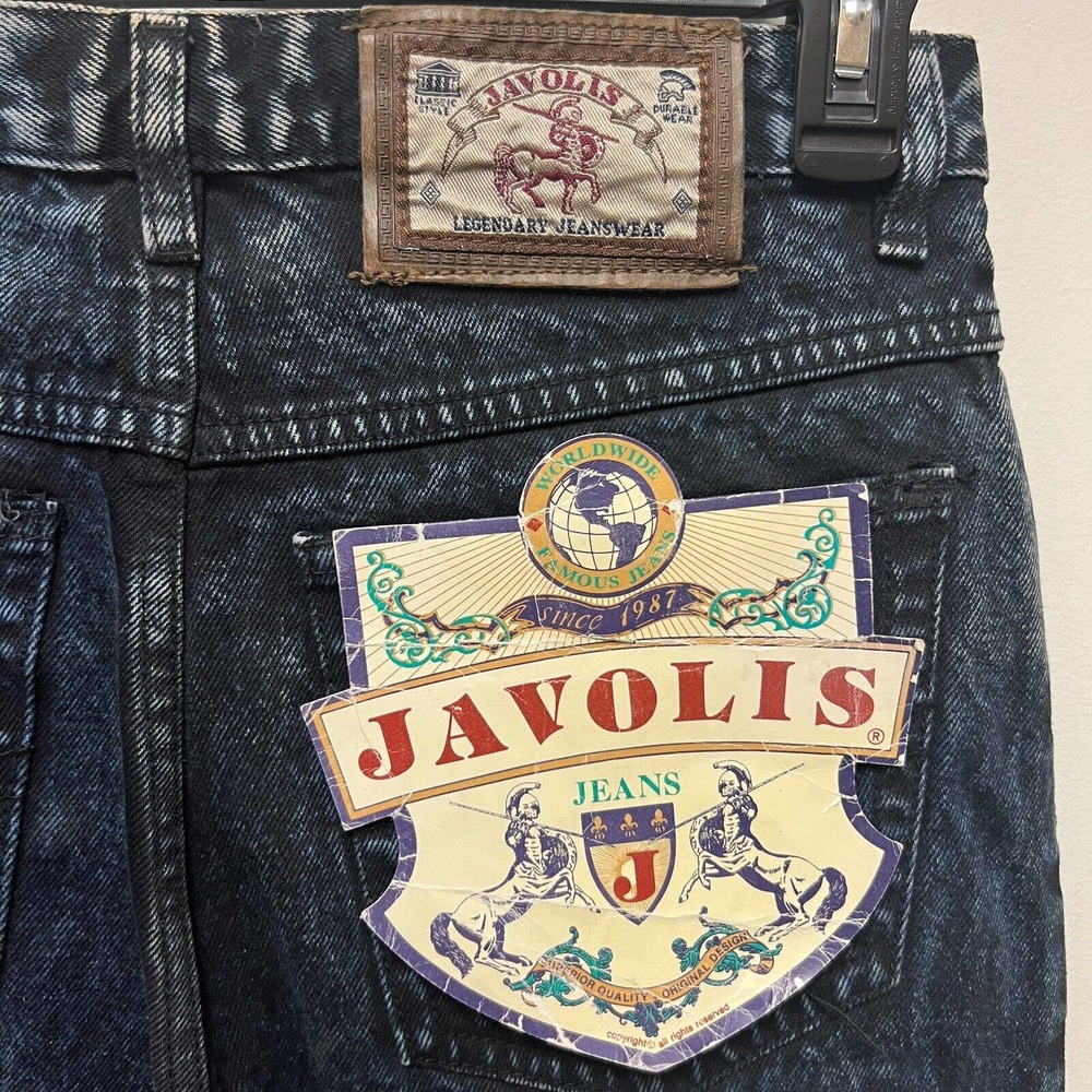 Javolis NWT Vintage Black Blue Jeans Button Fly Regular Fit Dark Wash Size 31